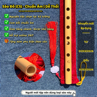 Sáo Trúc Đô (C5) Mộc Mạc | Phiên Bản Phổ Thông | Tặng Túi Nhung & Dây Treo