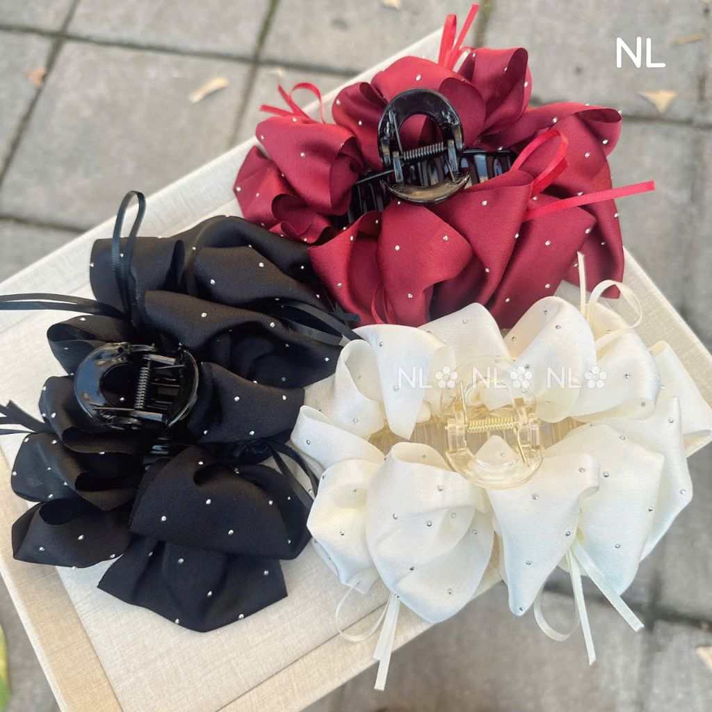 {13cm} Kẹp Tóc Càng Cua Chấm Đá Tưa Rua Xinh Xắn MIYUNA