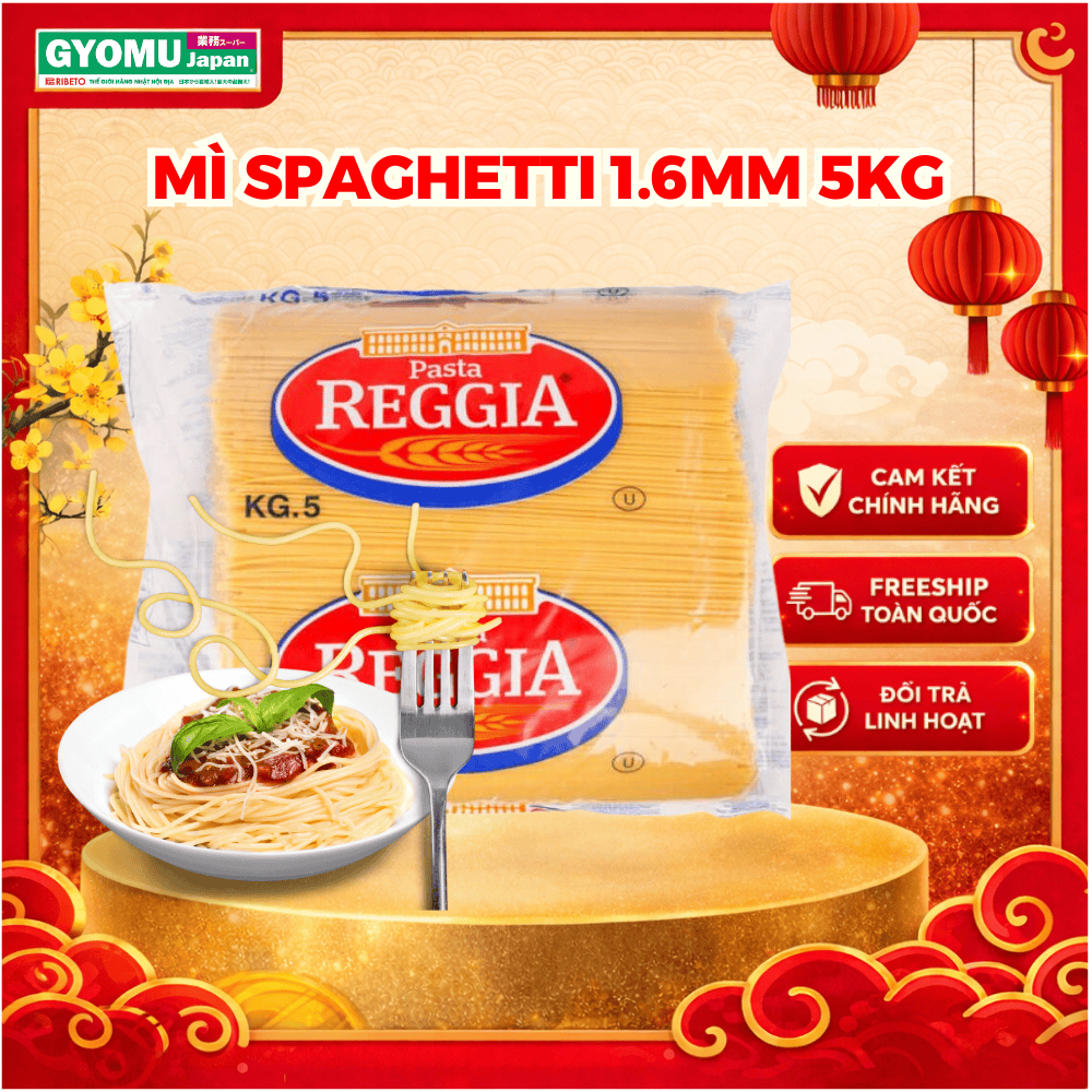 Mì Ý Pasta Reggia Spaghetti 1.6mm 5kg - GYOMU JAPAN