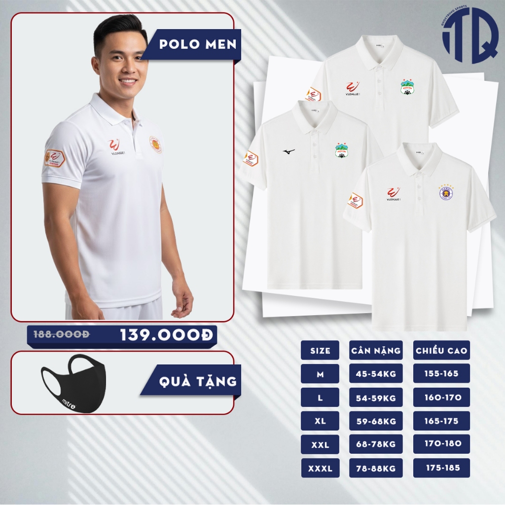 Áo Polo V LEAGUE 1 Di Chuyển | Áo Cổ Bẻ Nam Nữ Thoáng Mát Colab CLB Việt Nam – [ V LEAGUE x  CLB ]