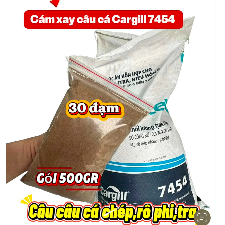 Cám Xay Câu Cá Cargill 7454 Câu Cá,tra,chép,troi--THỨC ĂN cá cargill 7454