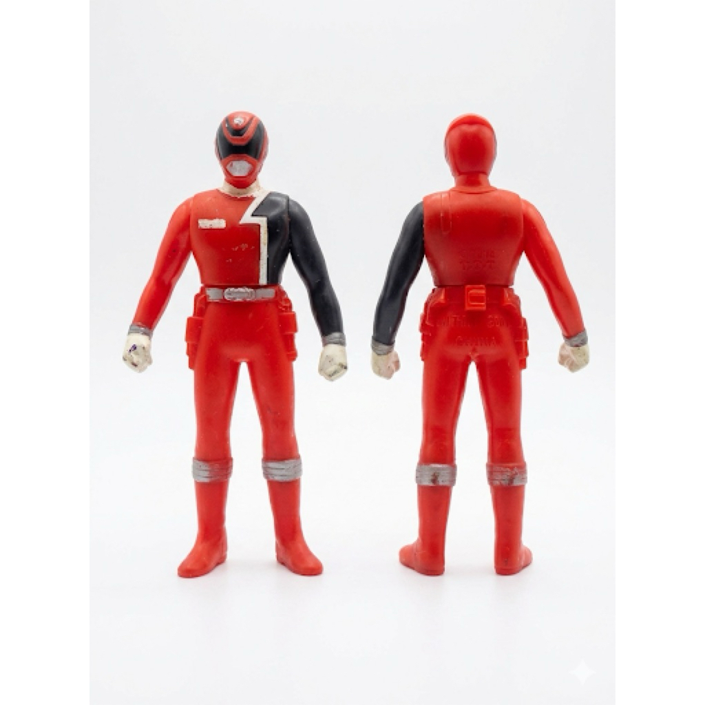 Mô hình Super Sentai Dekaranger Deka Red nhựa dẻo chính hãng Bandai Size 9cm