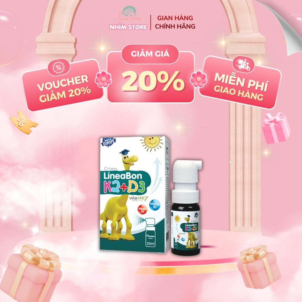 Vitamin D3, K2 Lineabon dạng xịt 10ml (0M+)