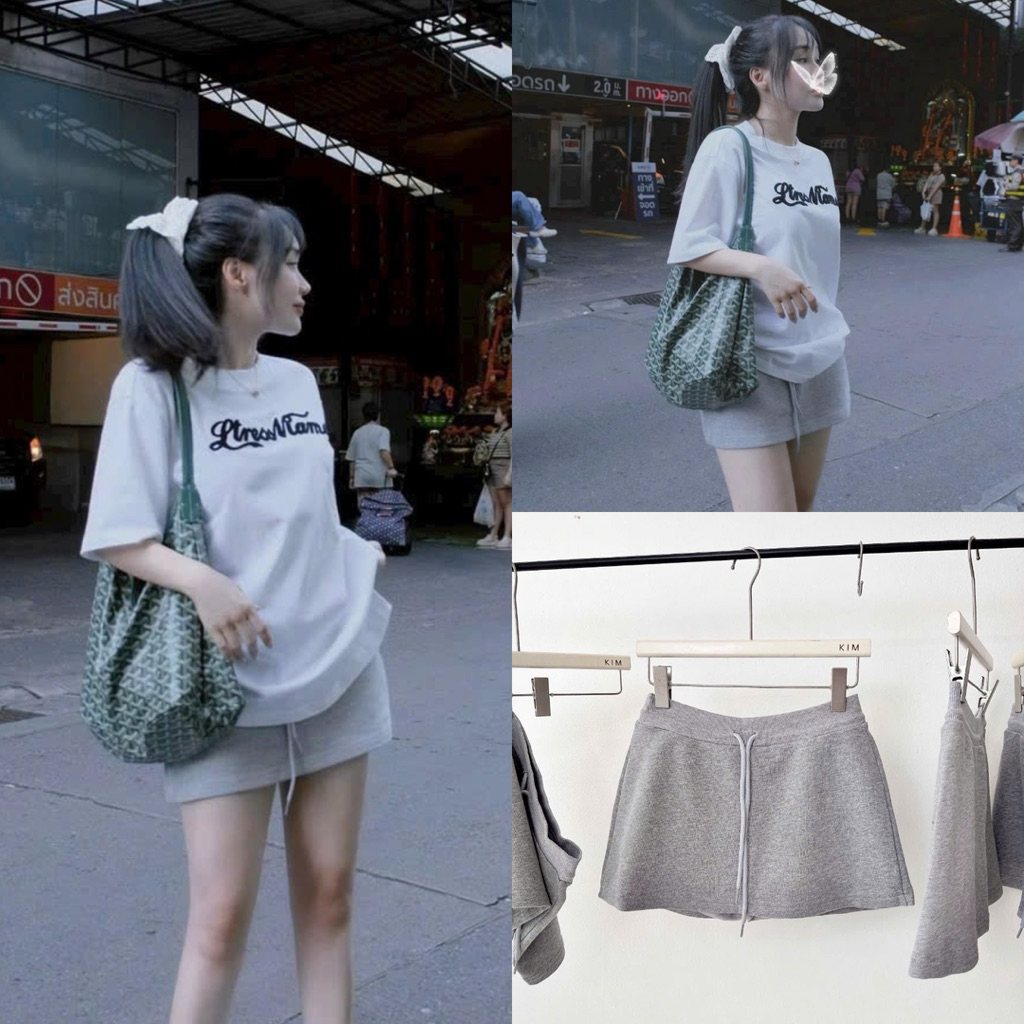 ( Sam’s Clothing ) Chân váy xám fom A lưng thun xinh xắn