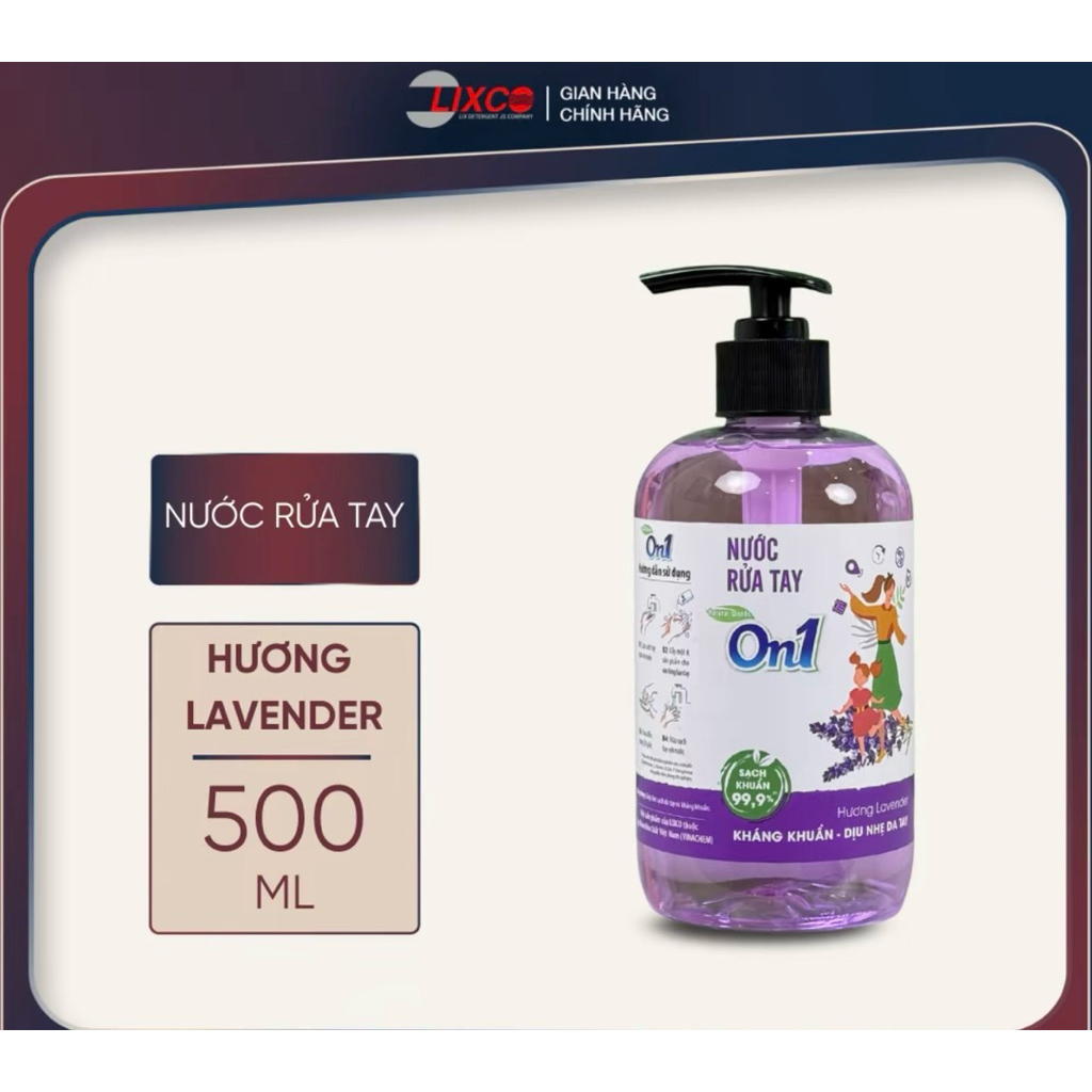 NƯỚC RỬA TAY ON1 HƯƠNG LAVERDER 500ML