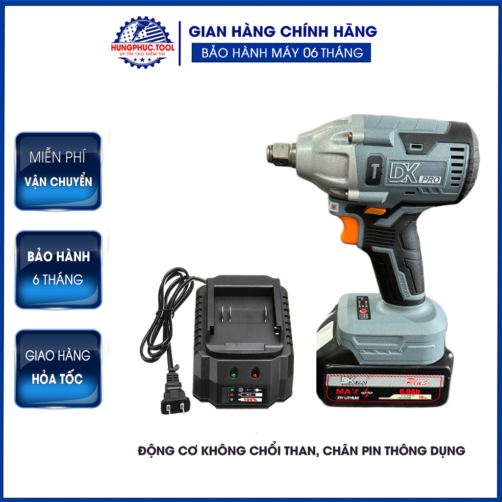 Thân siết bulong DK Pro DK-300  Động cơ không chổi than, chân pin thông dụng. BH 6 thang