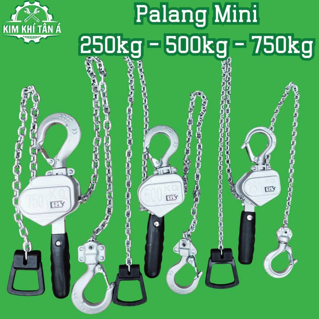 Palang xích lắc tay Mini 250kg - 500kg - 750kg, palang xích kéo tay - Tân Á Sài Gòn