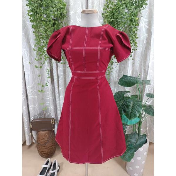 BEMINE thanh lý - Đầm tay bồng chỉ nổi bymo - SIZE M