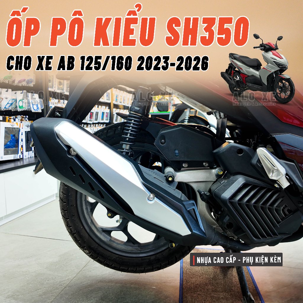 Ốp pô kiểu SH350 lắp như zin cho xe AB 2026 kèm pát và AB 125/160 2023-2025 - Phụ kiện, phụ tùng xem