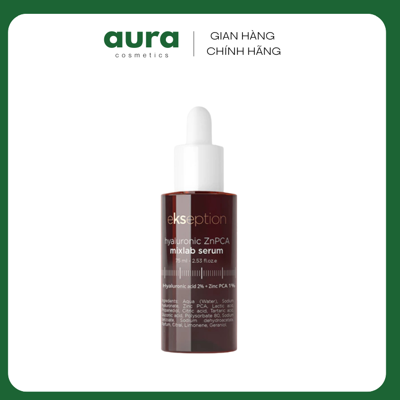 [Ekseption] Serum Kẽm Ekseption Hyaluronic ZnPCA, HA + 1% ZnPCA Giảm Mụn, Kiềm Dầu 75ml