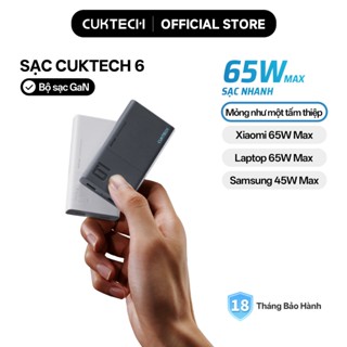 Củ Sạc Nhanh CUKTECH GaN 65W Siêu Mỏng Sạc 45W Chân Gập 2 Cổng Type-C Cho iP 17/16/15/MacBook/Samsung S26/Xiaomi 17