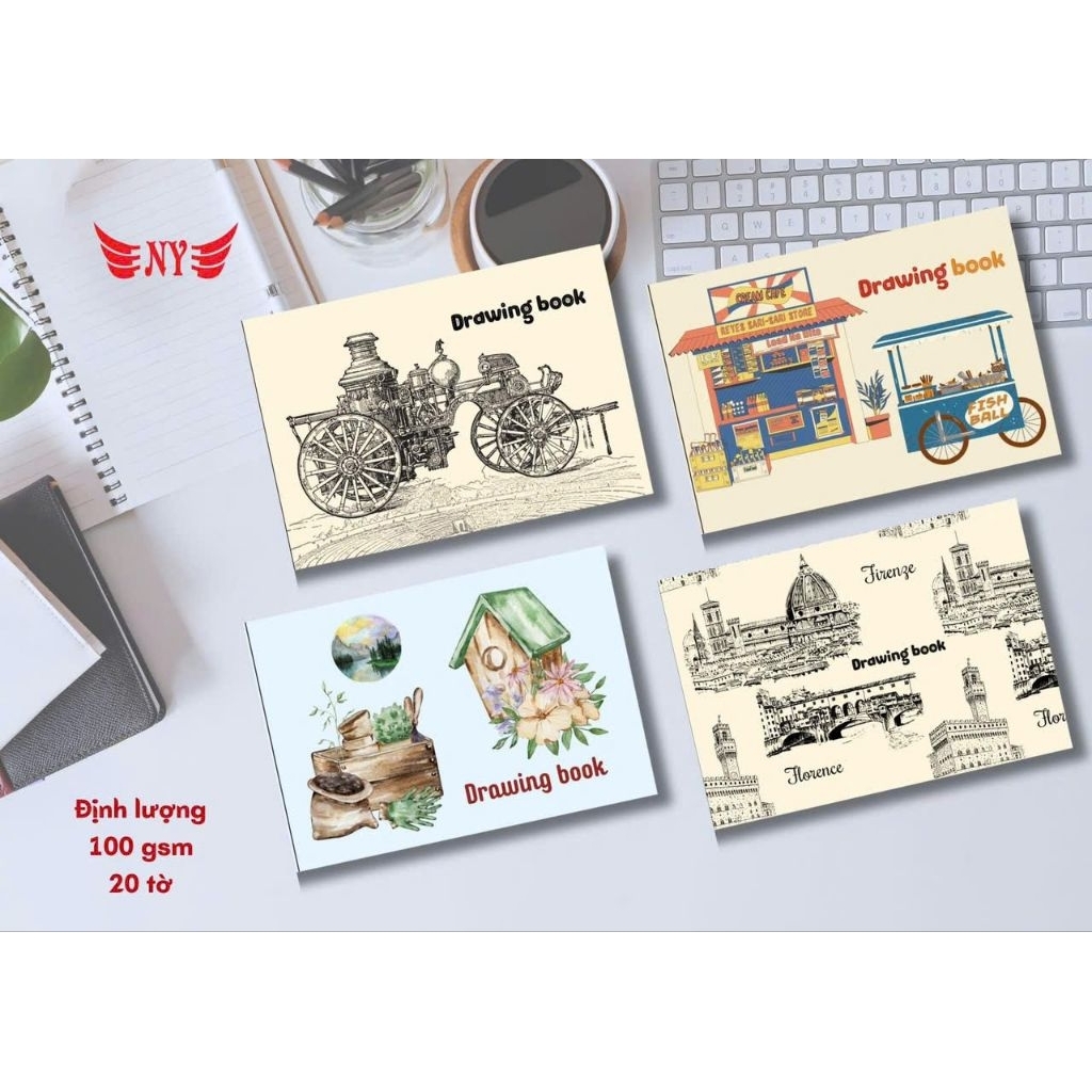 2 Quyển vở tập vẽ khổ A4 quyển 20 tờ