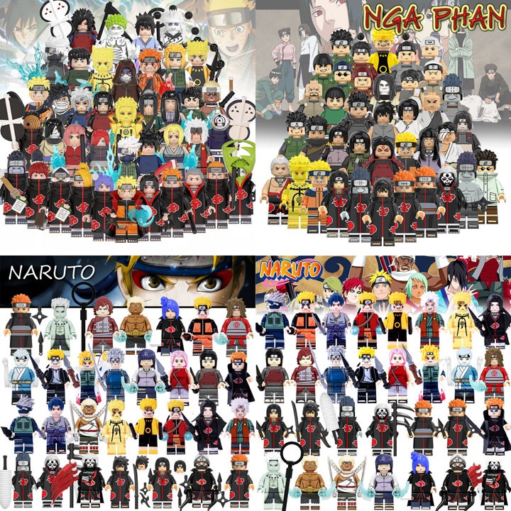 Combo 2 Minifigures Nhân Vật Naruto Boruto Siêu Đẹp Kèm Trang Bị Truyện Tranh Hoạt Hình Đồ Chơi Xếp 