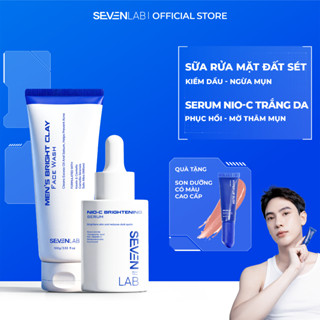 Combo serum dưỡng trắng sáng da và sữa rửa mặt giúp ngừa mụn nam giới SEVENLAB kiểm soát dầu, mờ thâm, đều màu da