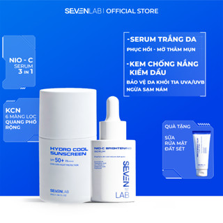 Combo serum dưỡng trắng da và kem chống nắng kiềm dầu phổ rộng SEVENLAB giúp mờ thâm bảo vệ da khỏi tia UVA UVB