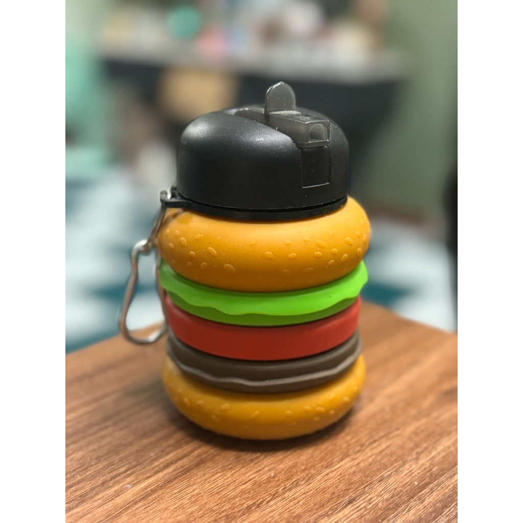 Bình nước silicon hamburger cute Kmart