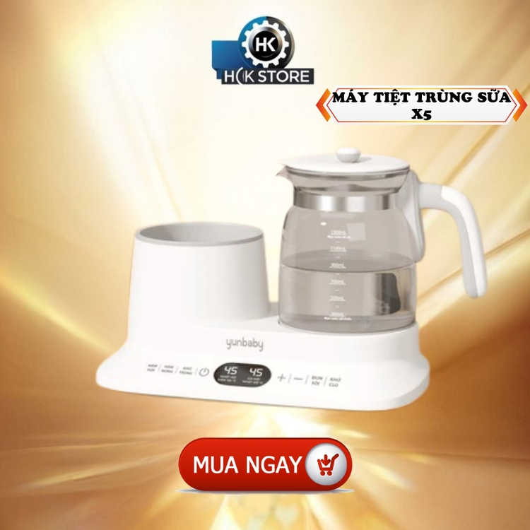 Máy Tiệt Trùng Sữa Hơi Nước X5 Yunbaby, Tiệt trùng, Sấy khô, Đun nước, Khử Clo, Giữ ấm 48