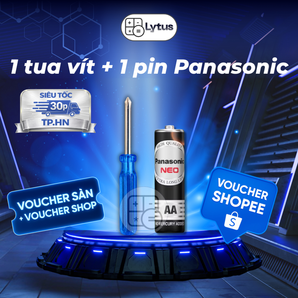 Tua vít + Pin lắp máy tính casio 580vnx 880BTG 570vnplus