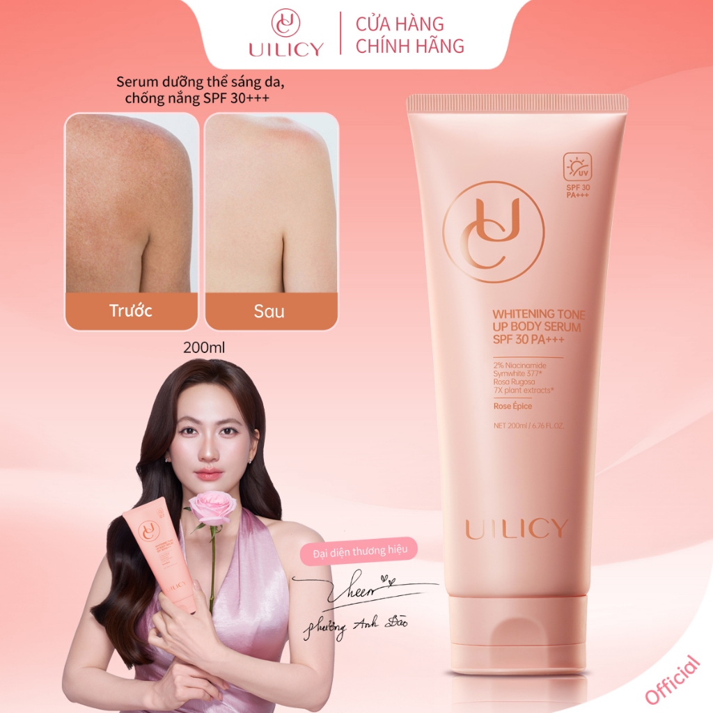Tinh chất Hỗ trợ dưỡng trắng nâng tông UILICY – Chống nắng SPF30 PA+++ Serum dưỡng thể Serum Hỗ trợ làm trắng da toàn