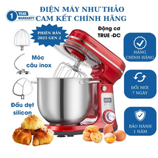 (Thương hiệu Đức) Máy trộn bột Gourmetmaxx 6.5L - động cơ DC tiết kiệm điện, chạy êm, không bi nóng máy- bản 2025
