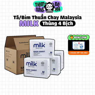 [COMBO 4 BỊCH] Tã Bỉm Thuần Chay MILK Malaysia Cho Bé – Siêu Mềm, Thấm Hút Nhanh, An Toàn Cho Da - Tiemnhabehy