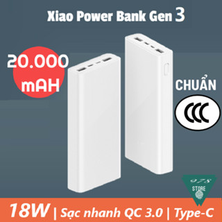 Pin sạc dự phòng Xiao gen 3 20000 mAh - Pin dự phòng Xiao PLM18ZM 18w 20000 mAh