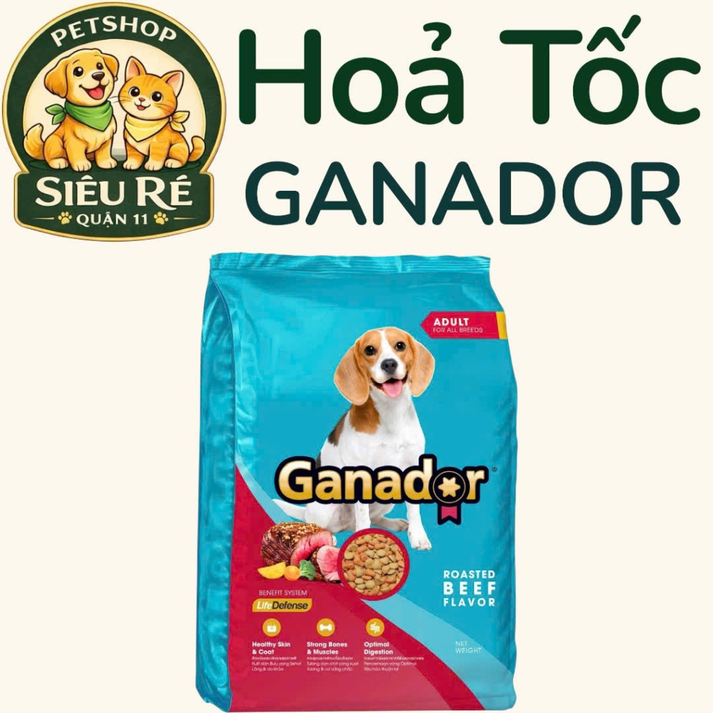 [GÓI 3KG] HẠT GANADOR VỊ BÒ GÓI 3KG - VIỆT NAM -