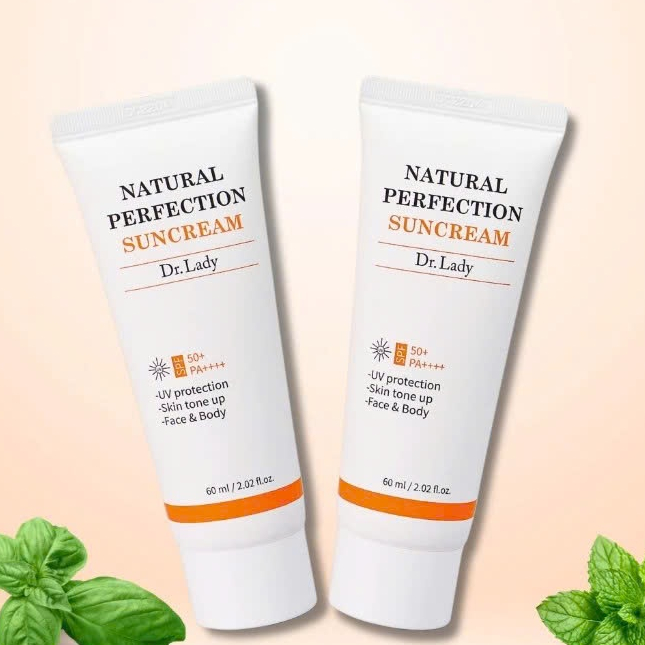 Kem chống nắng Dr.Lady Natural Perfection 60ml nâng tone trắng hồng