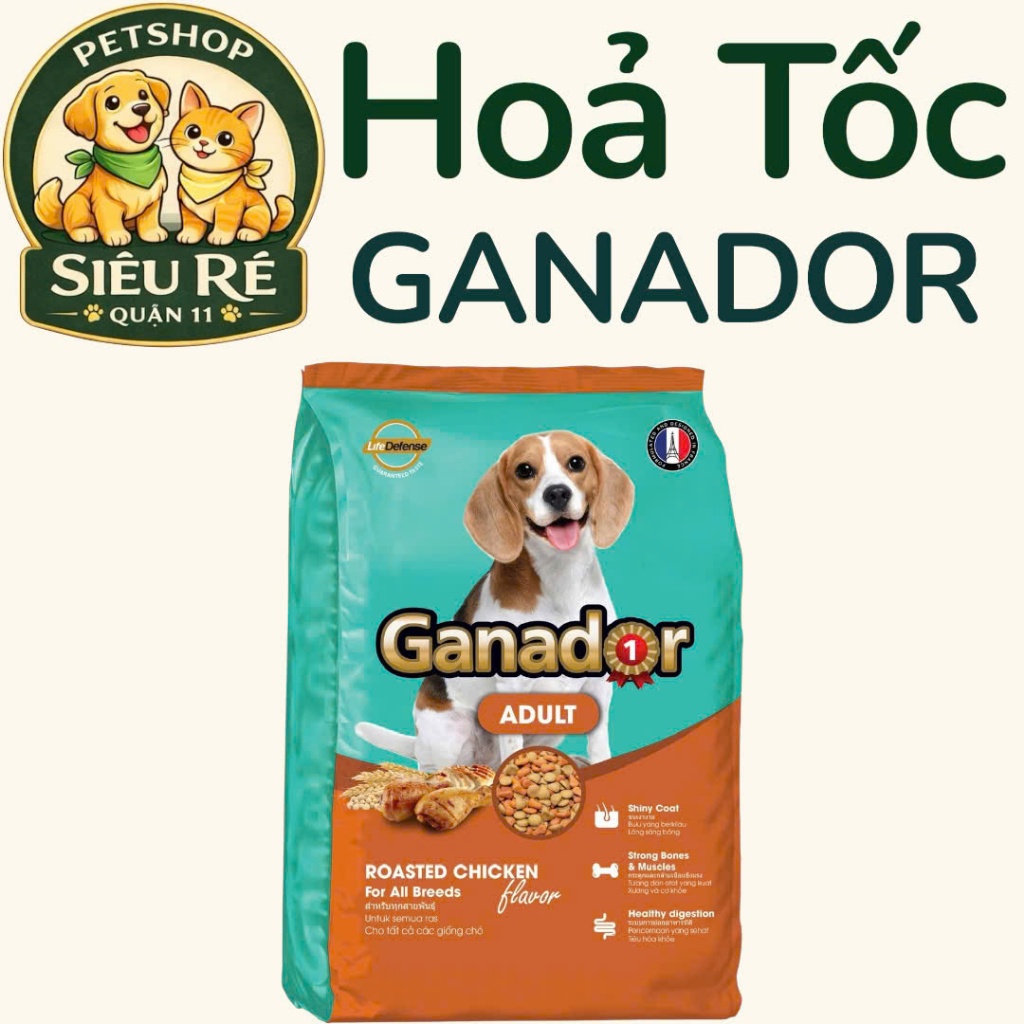 [GÓI 3KG] HẠT GANADOR VỊ GÀ GÓI 3KG - VIỆT NAM -