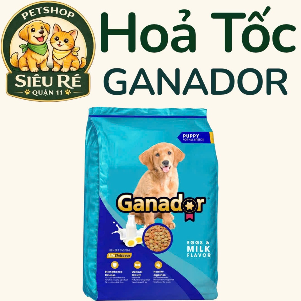 [GÓI 3KG] HẠT GANADOR TRỨNG & SỮA GÓI 3KG - VIỆT NAM -
