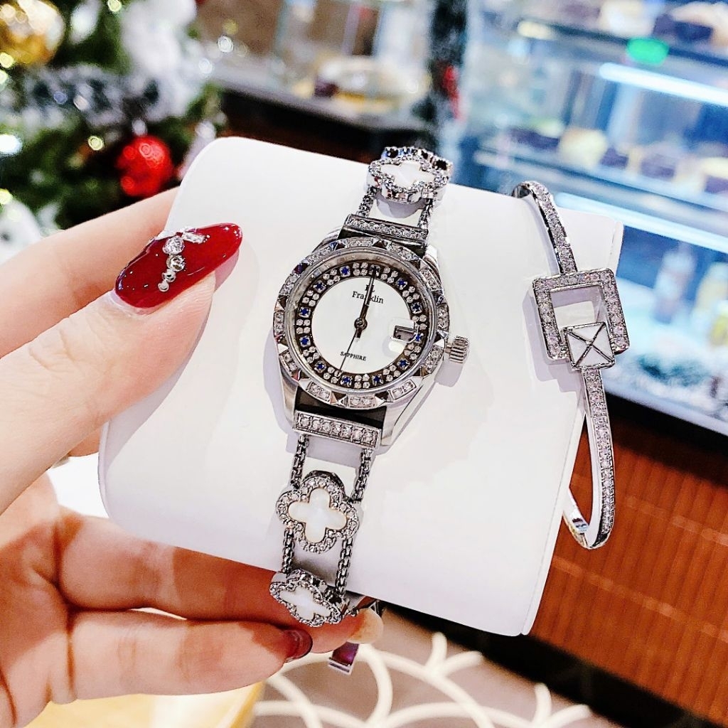 [Chính Hãng 100%] Đồng Hồ Nữ FL Franklin FL8686 (8686) Full Đá Máy Quartz (Pin) Kính Khoáng Siz 28mm