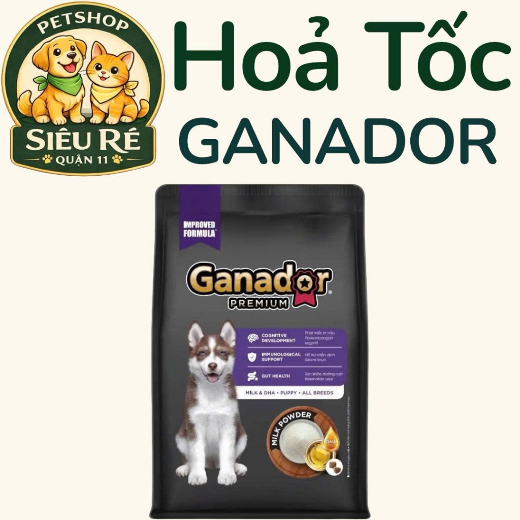 [GÓI 3KG] HẠT GANADOR PUPPY DHA GÓI 3KG - VIỆT NAM -
