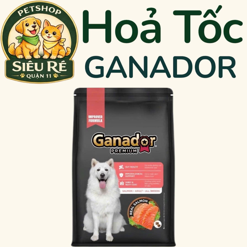 [GÓI 3KG] HẠT GANADOR VỊ CÁ HỒI GÓI 3KG - VIỆT NAM -
