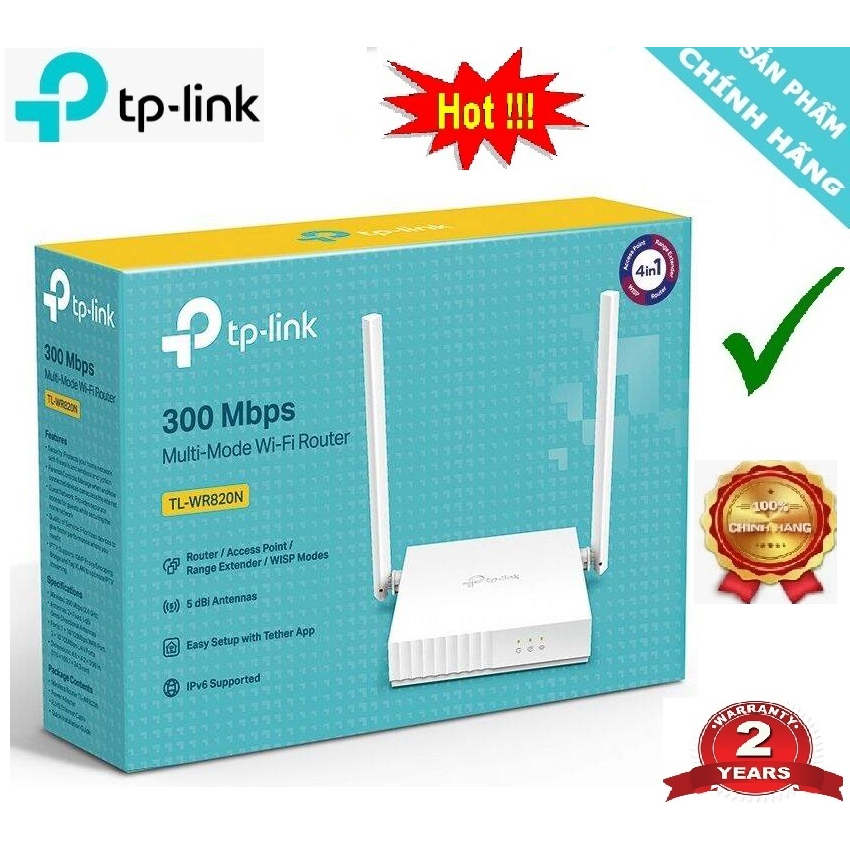 BỘ PHÁT WIFI - ROUTER WIFI TPLINK TL-WR 820N CHUẨN N TỐC ĐỘ 300 MBPS CHÍNH HÃNG