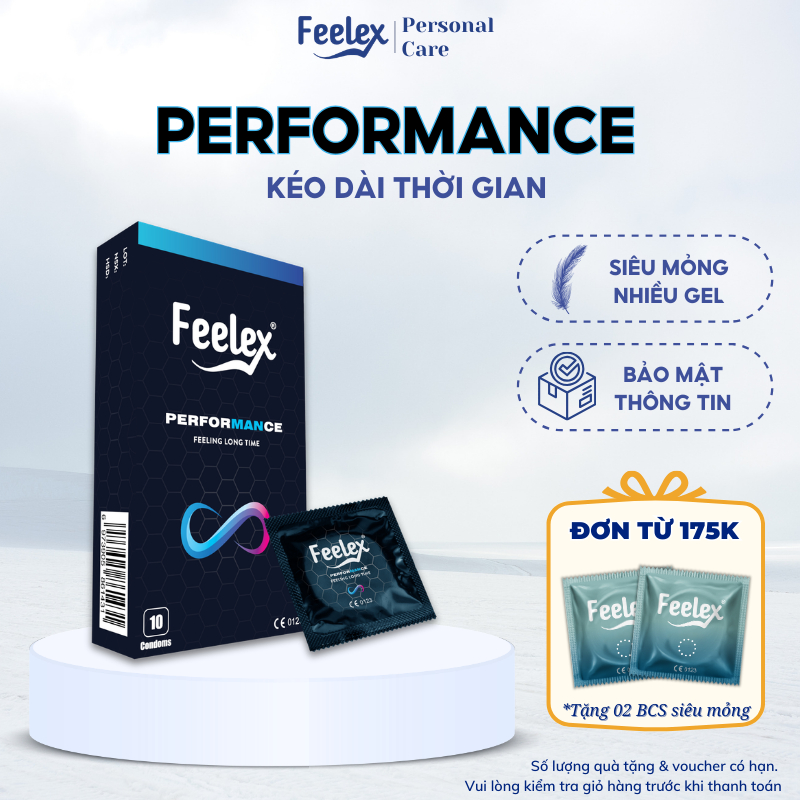Bao cao su Feelex Performance siêu mỏng, nhiều gel bôi trơn