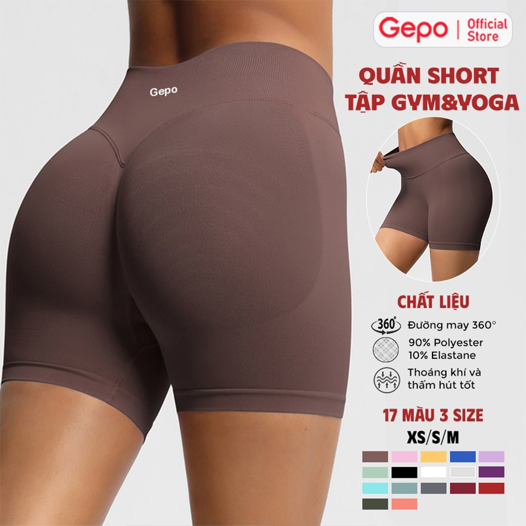 GEPO Quần short đùi thể thao chất dệt kim cao cấp tập gym,yoga GP128