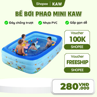 Bể Bơi Phao Mini Thương Hiệu KAW, An Toàn, Dày Dặn, Thành Cao, 3 Tầng, Chống Trượt Đủ Size, Phù Hợp Cho Bé Vui Đùa