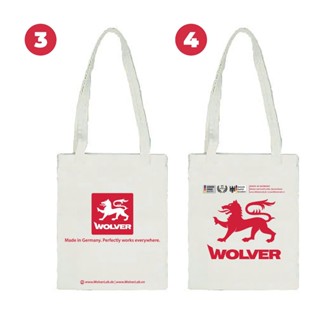Túi canvas cao cấp logo thương hiệu Wolver - Túi có đáy - không khóa kéo - 30 cm x 35 cm - Túi Vải