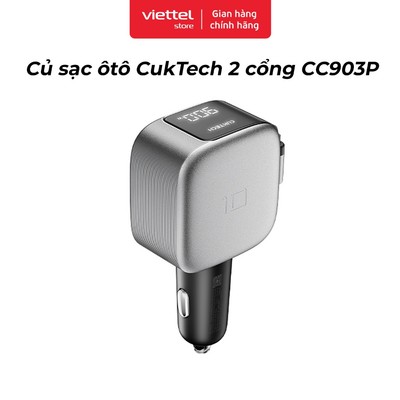 Củ Sạc ôtô CukTech 2 cổng CC903P Chính hãng | 100W 2C1A Tích Hợp | Đa Chuẩn Sạc Nhanh