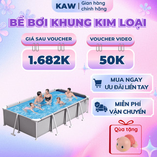 Bể Bơi Khung Kim Loại Chữ Nhật KAW Chính Hãng,Nhiều Kích Thước Chất Liệu Chắc Chắn Tiêu Chuẩn Châu ÂU
