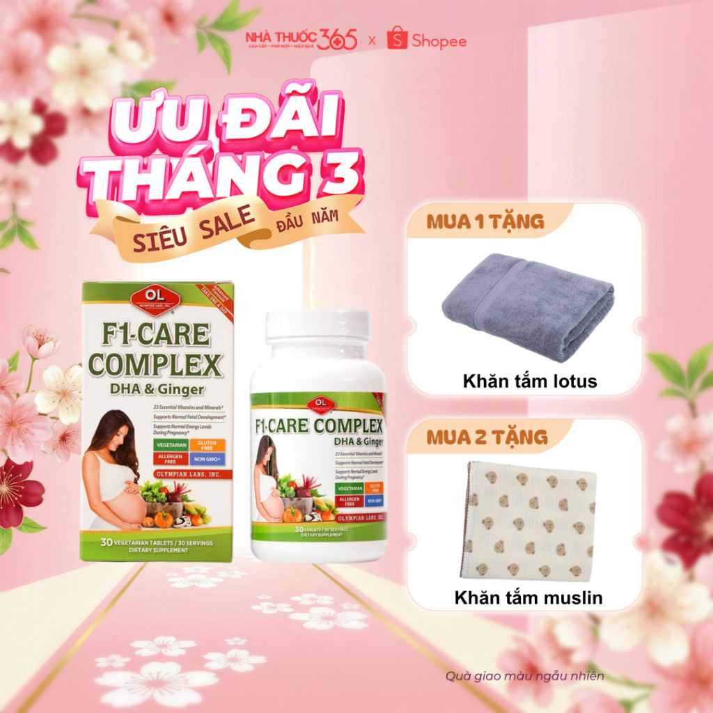 Viên Uống Cho Bà Bầu Olympian labs F1- Care Complex Bổ Sung Vitamin Tổng Hợp 30 Viên