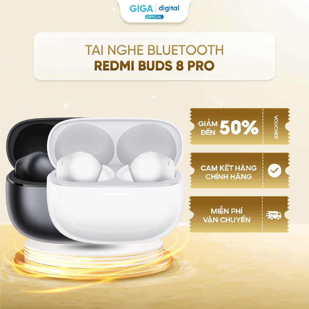 Tai nghe Bluetooth Xiaomi Redmi Buds 8 Pro - Khử ồn AI - Hi-Res Audio - Kết nối hai thiết bị