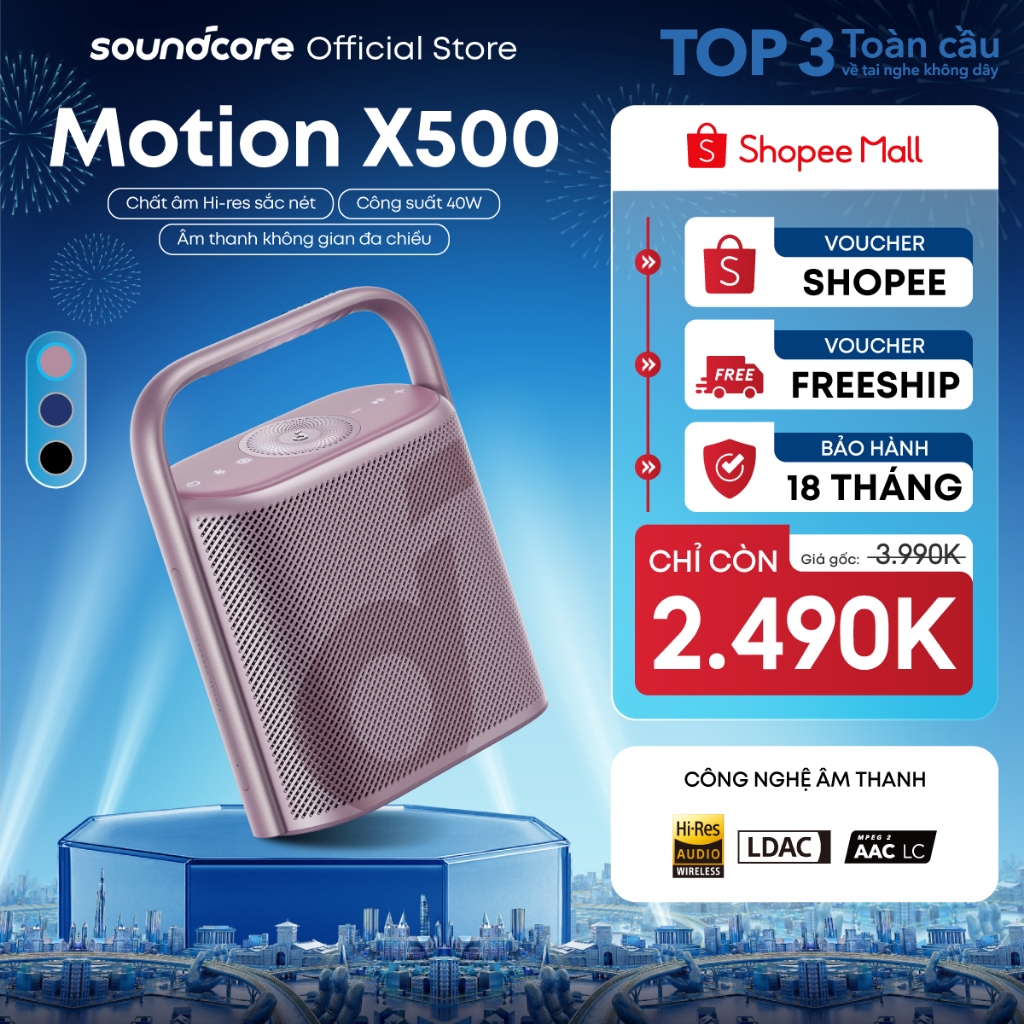 Loa bluetooth soundcore Motion X500 | Chống nước IPX7 | Công suất 40W | BigBuy360 - bigbuy360.vn