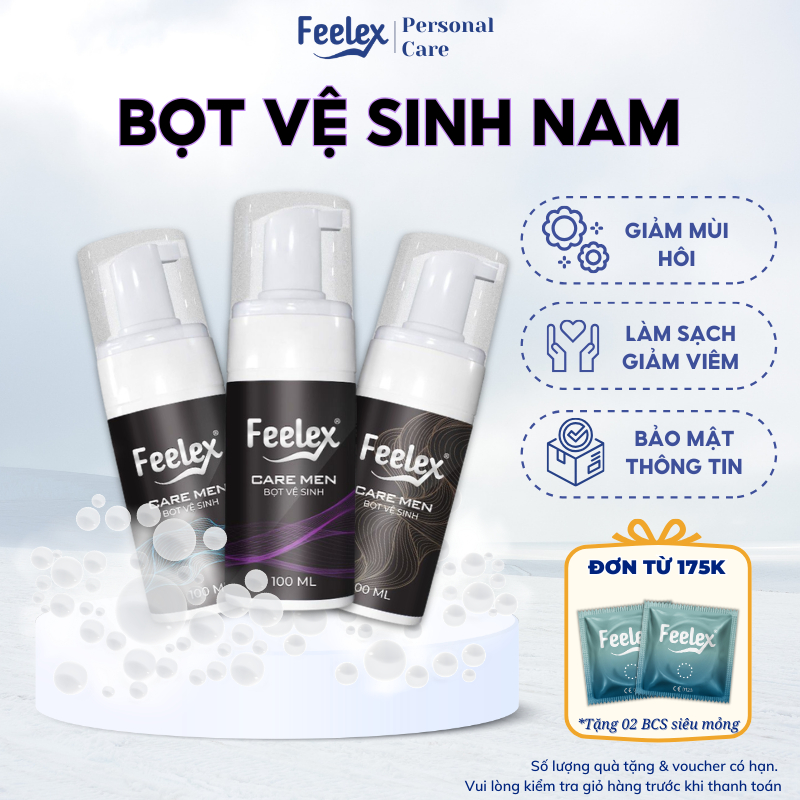 Bọt vệ sinh nam Feelex Cool dạng bọt, hương thơm nam tính, mạnh mẽ, mát lạnh - 100ml