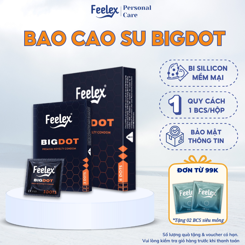 Bao cao su Feelex Bigdot Gai nhiều gel bôi trơn