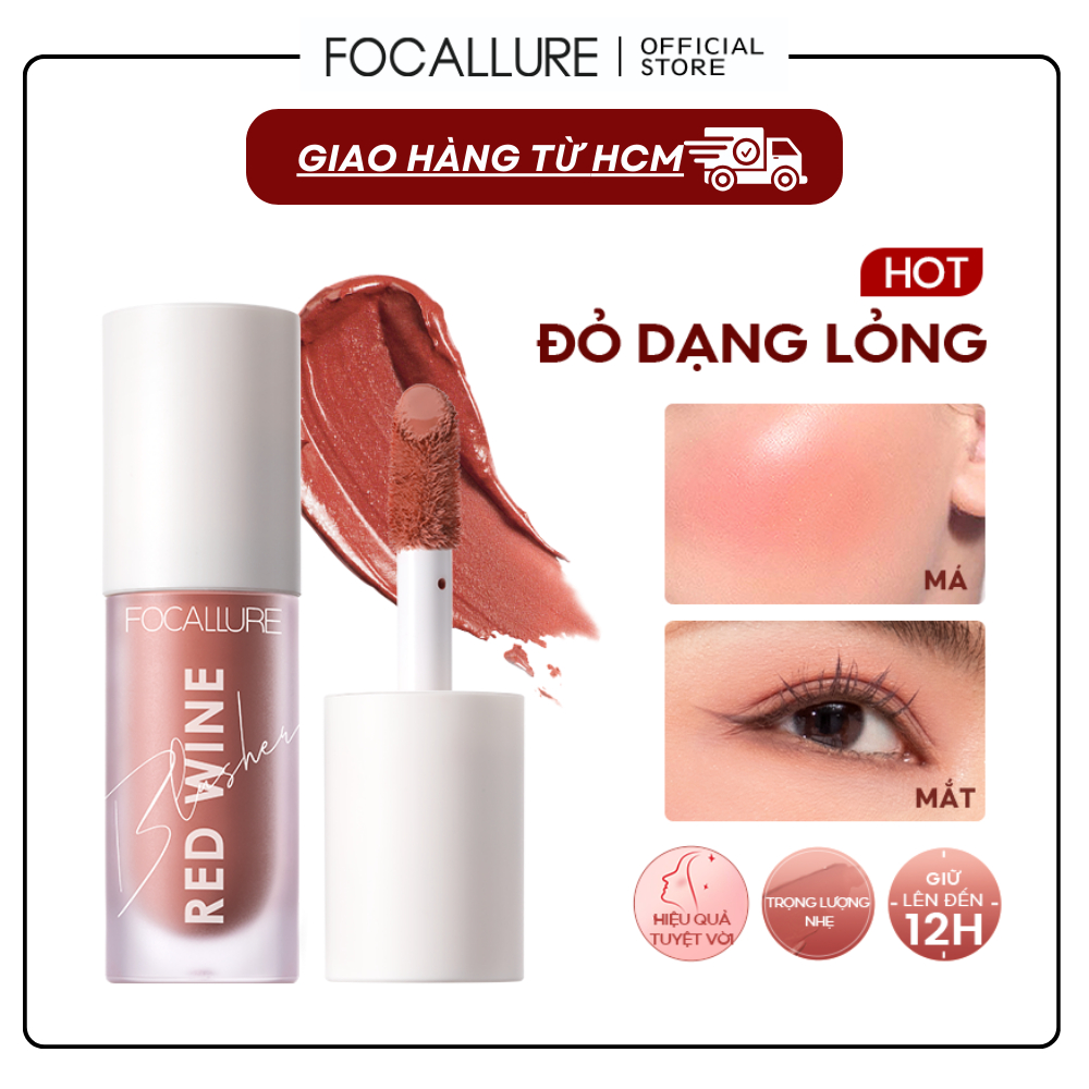 FOCALLURE Má hồng dạng kem Hangover Red Wine 4 màu đẹp tự nhiên 5g