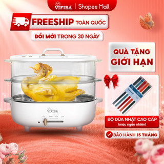 Nồi Lẩu Hấp Điện 2 Tầng VIFIBA - NồI Vừa Nấu Lẩu Vừa Hấp VIFIBA - Công Suất 1000W, Dung Tích Nấu 15L