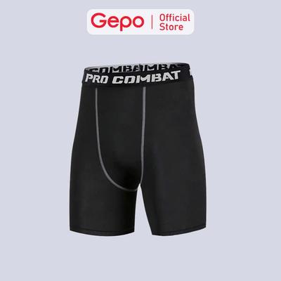 GEPO Quần Giữ Nhiệt Quần Đùi 1/2 Nam Màu Đen Chuyên Tập Gym Chạy Bộ Đá Bóng