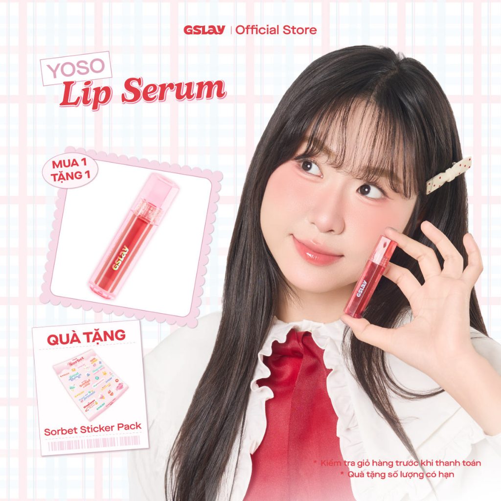 Son Dưỡng Bóng Có Màu Thuần Chay GSLAY YOSO Lip Serum dưỡng ẩm, tái tạo môi 1ml