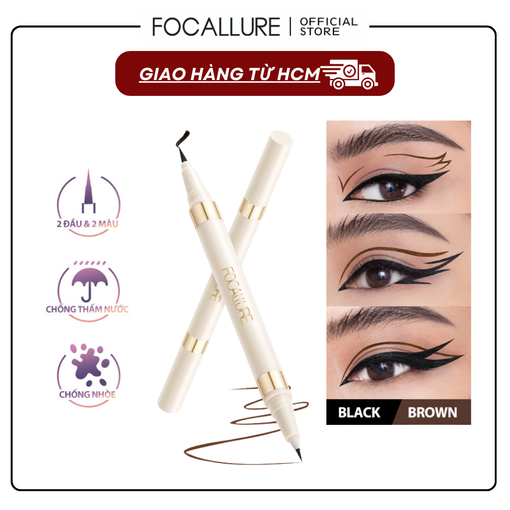 Bút Kẻ Mắt Dạng Lỏng FOCALLURE 2 Trong 1 Không Thấm Nước Hai Đầu Khô Nhanh Chống Lem Trôi 1.2g | BigBuy360 - bigbuy360.vn